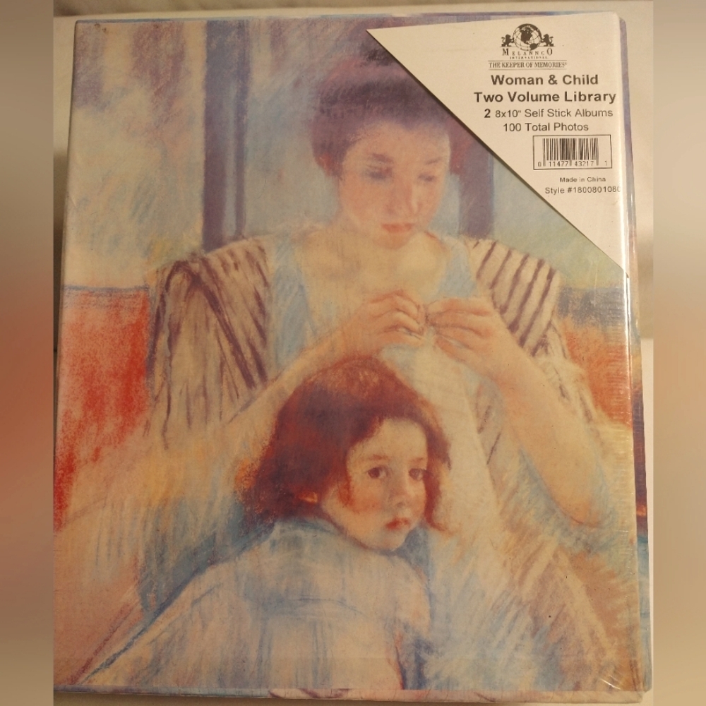 RETRO MARY CASSATT MOTHER & CHILD SELF STICK DOUBLE PHOTO ALBUM /W SLEEVE (NWT)